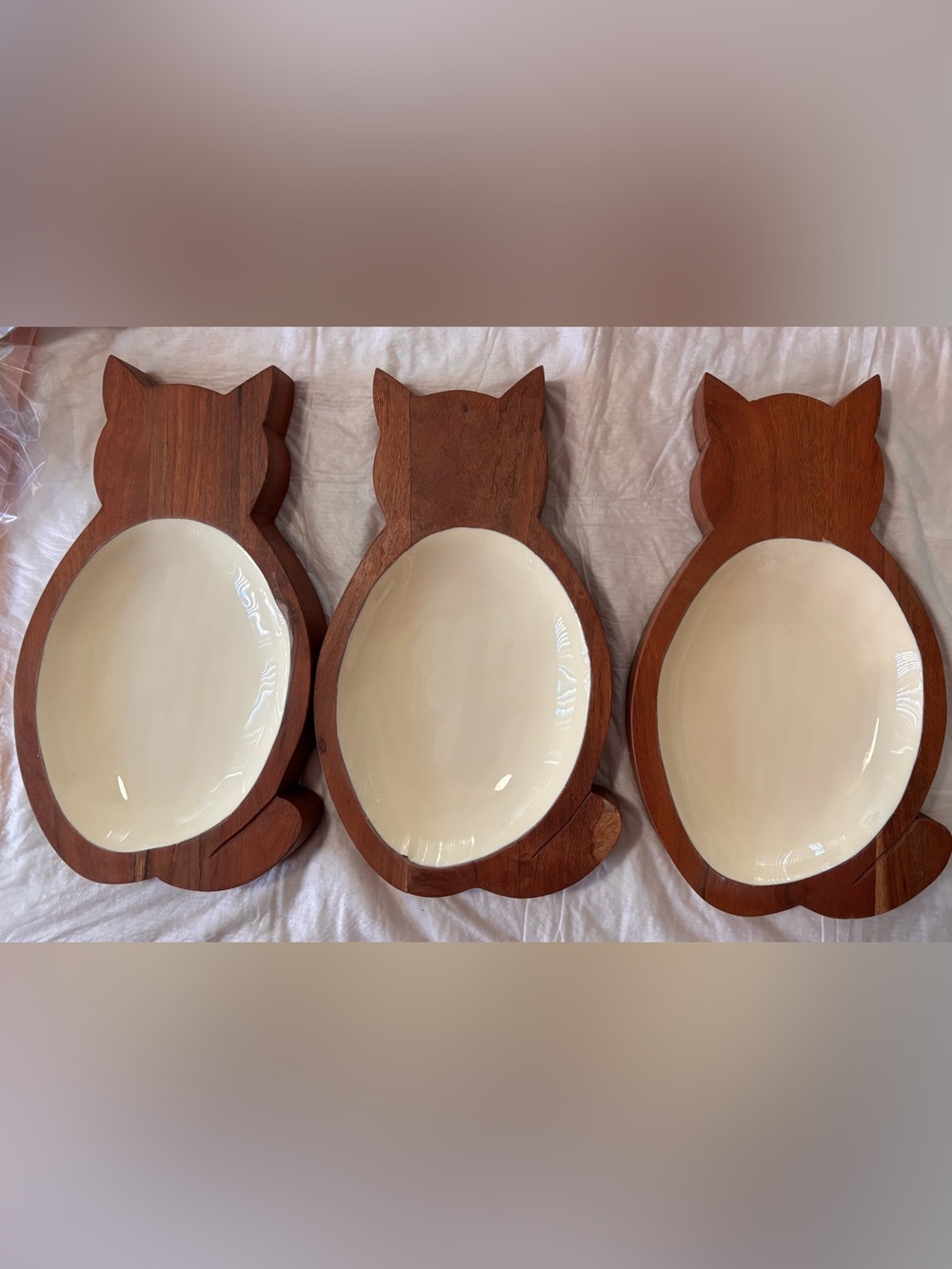 Vintage Wooden Cat-Shaped Serving Dish, Table Decor, Rare Cat Lover Gift